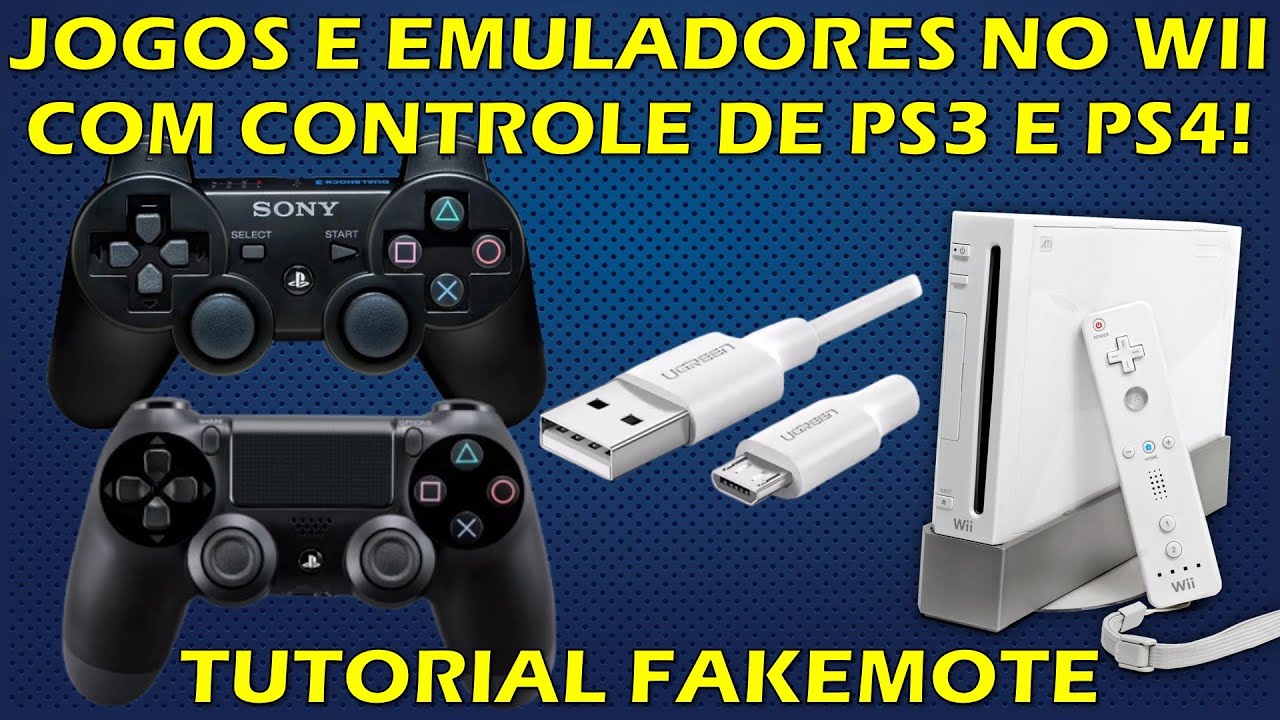 FAKEMOTE - COMO JOGAR JOGOS E EMULADORES NO NINTENDO WII COM CONTROLE DE PS3 E PS4? TUTORIAL