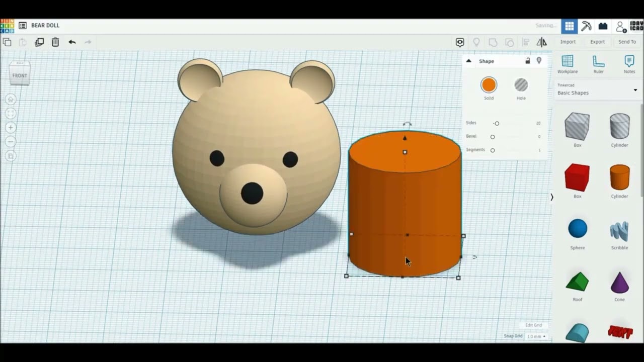 BEAR DOLL 3D WITH TINKERCAD