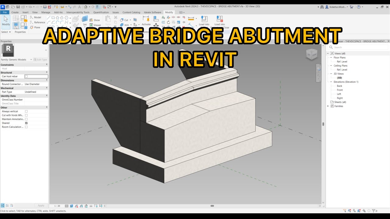 ADAPTIVE - Bridge Abutment in Revit