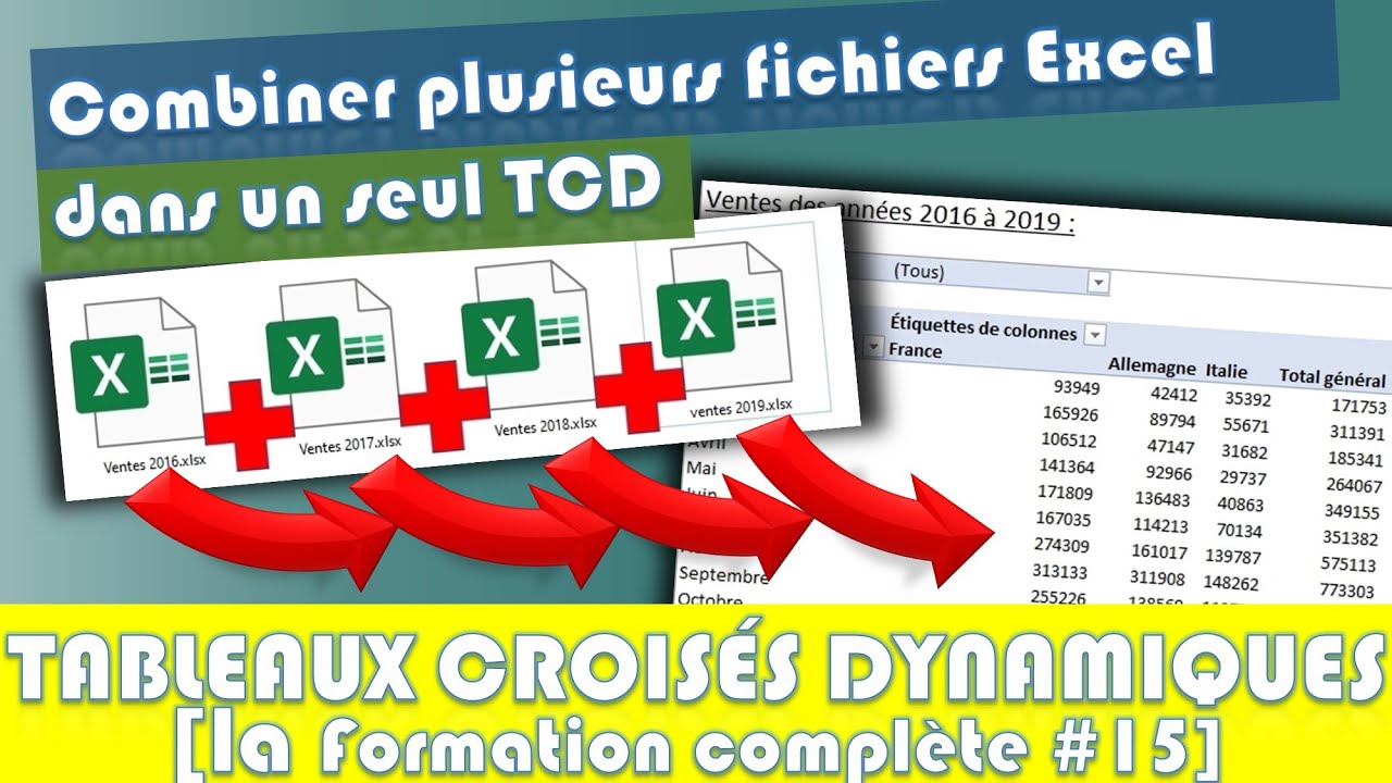 COMMENT COMBINER PLUSIEURS FICHIERS EXCEL DANS UN TCD