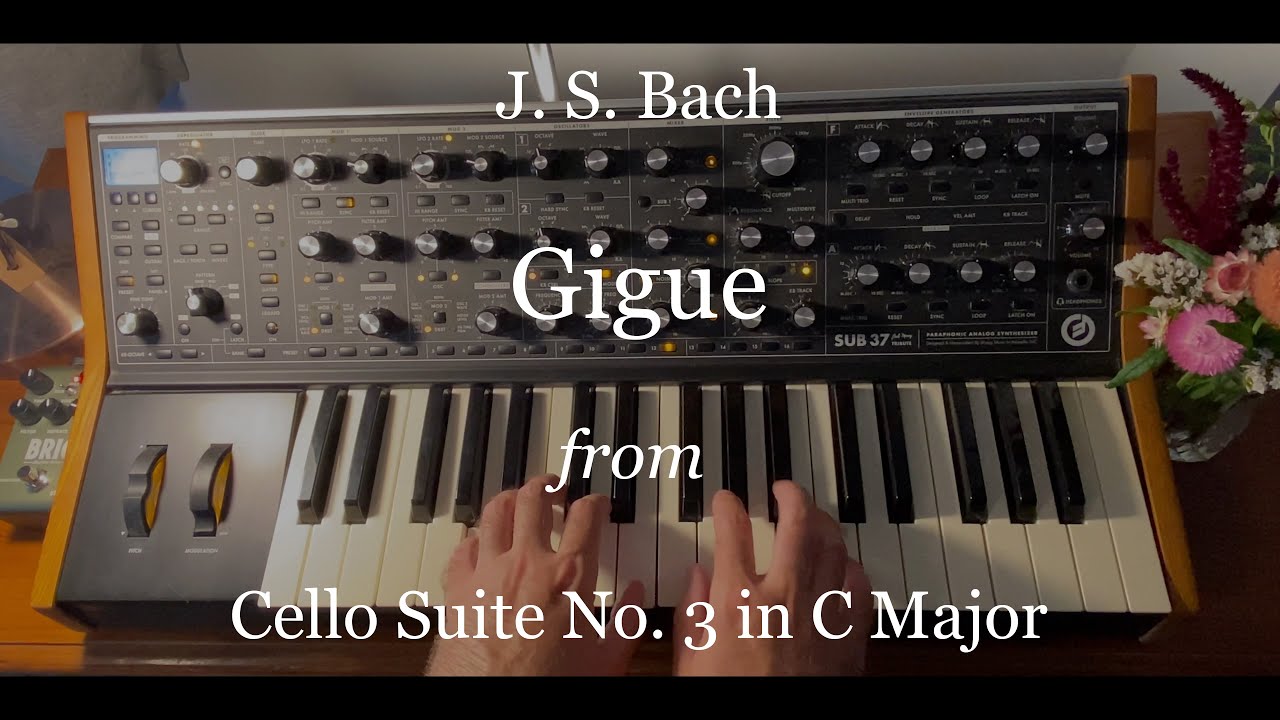 Gigue from Bach's Cello Suite No. 3 in C Major on the Moog Sub37