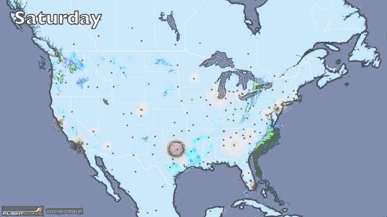 Flightstats Flight Delays from Hurricane Sandy Heat Map