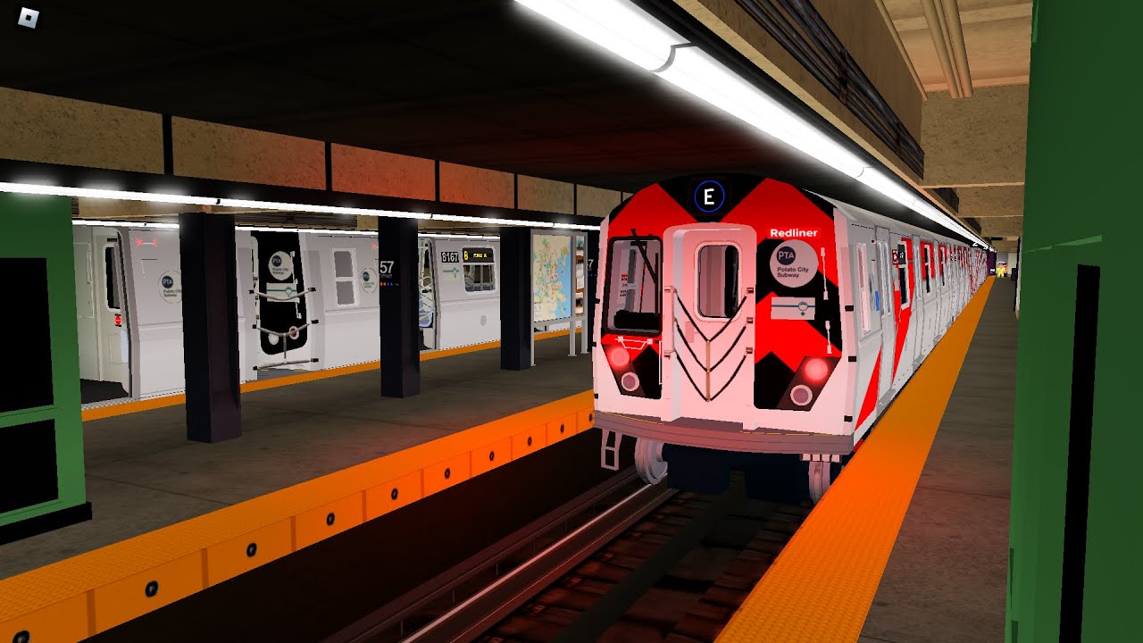 PTA Subway, Uptown & Downtown bound R143, R153 Redliner & R211A B, & E trains at 57th Street