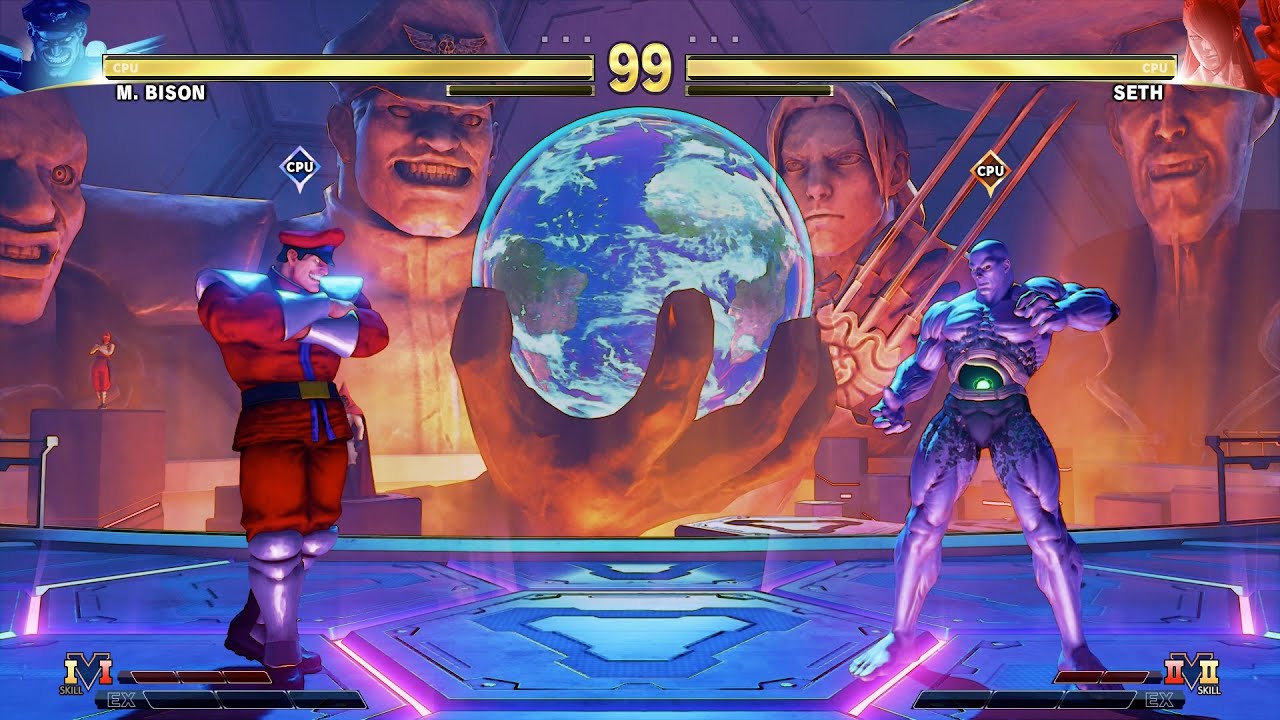 M.Bison vs Seth! Street Fighter V CPU vs CPU