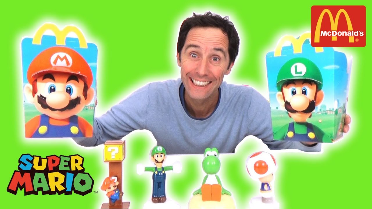 NINTENDO SUPER MARIO SET 4 jouets McDONALDS HAPPY MEAL 2016 Demo review