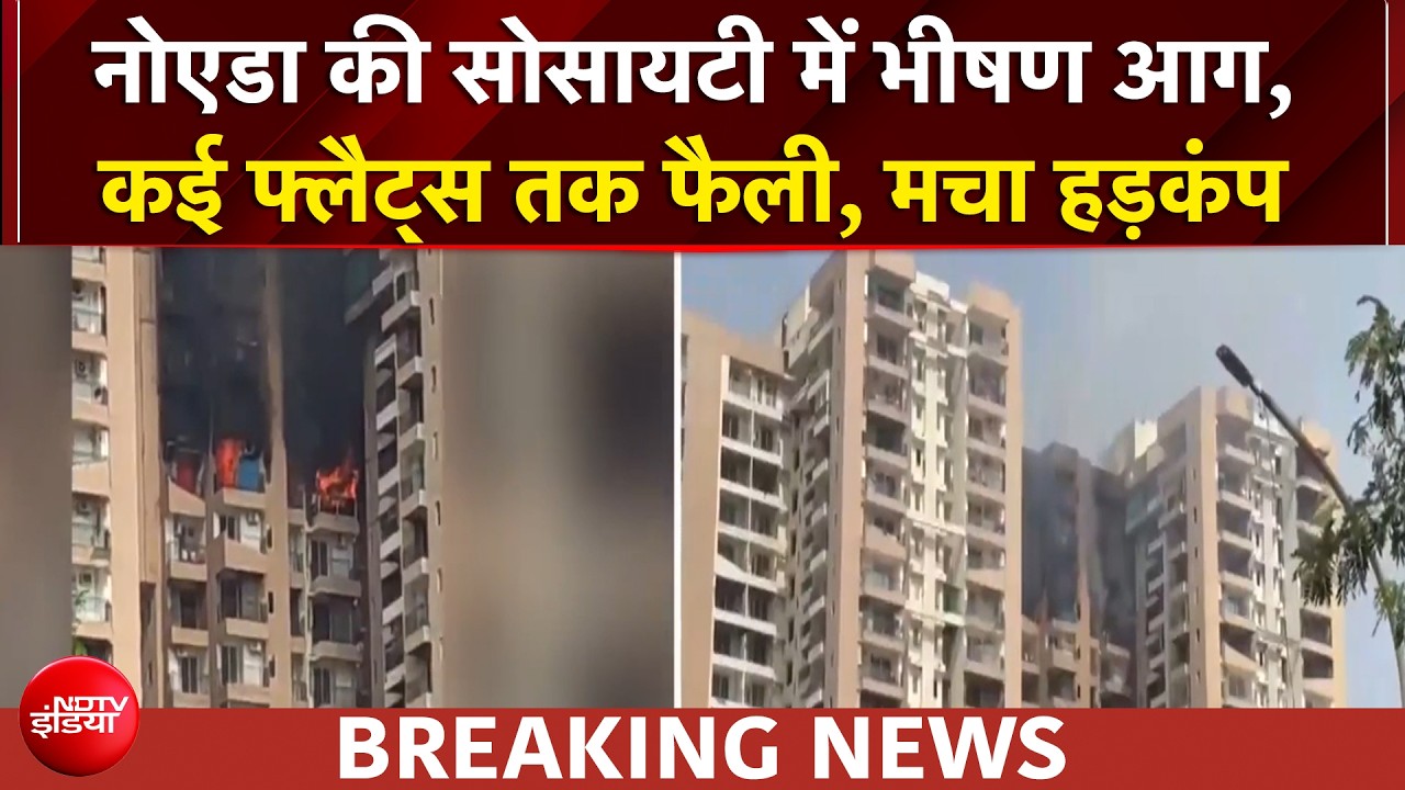 Noida Fire: नोएडा की सोसाइटी में AC फटने से लगी आग भीषण आग, कई फ्लैट्स जले... BREAKING NEWS