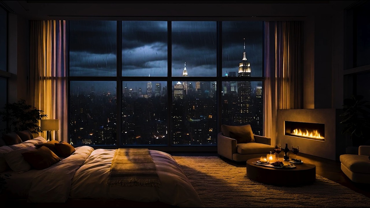 Looking at the rainy New York night view, I fall asleep deeply ㅣ Asmr