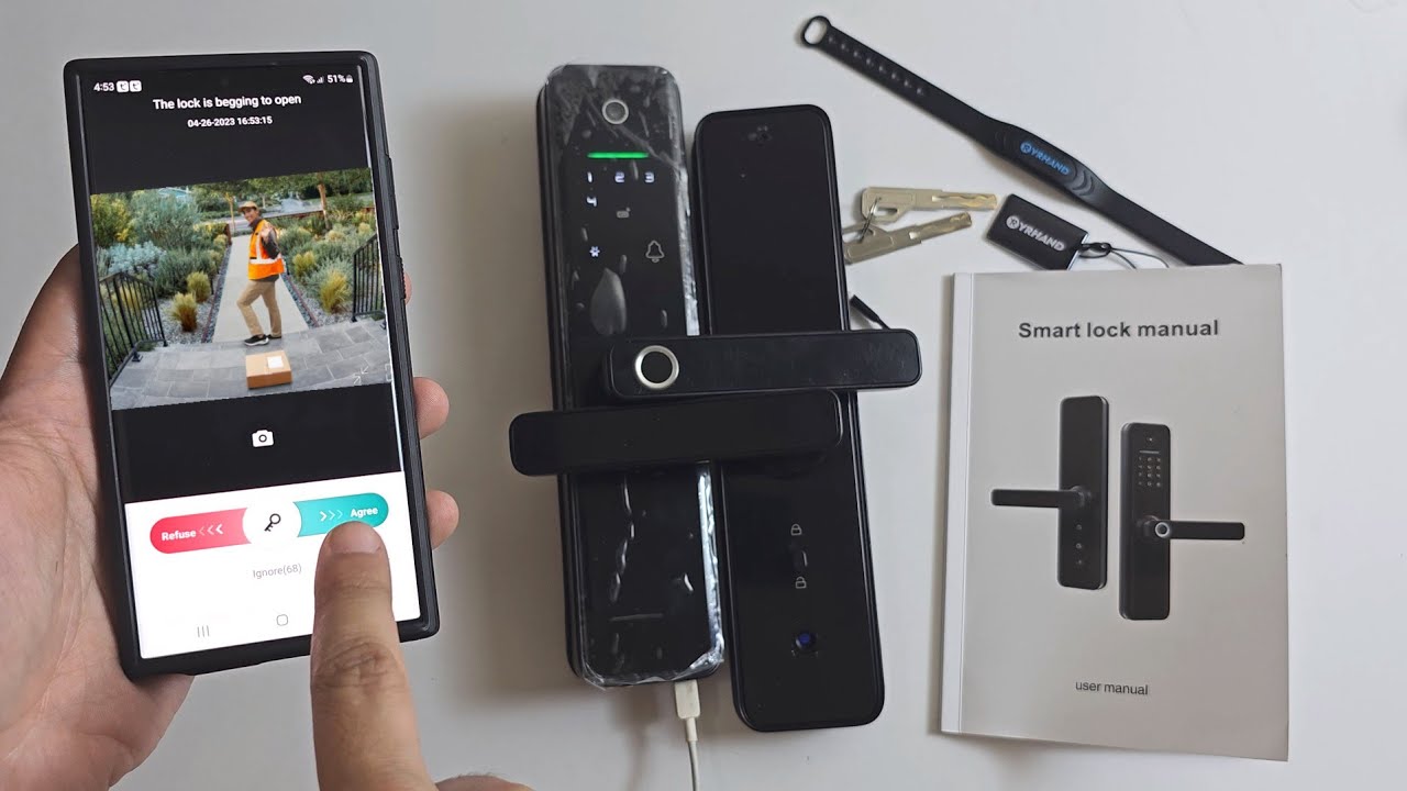 أمن بيتك بالقفل الذكي 🤩 YRHAND Tuya wifi