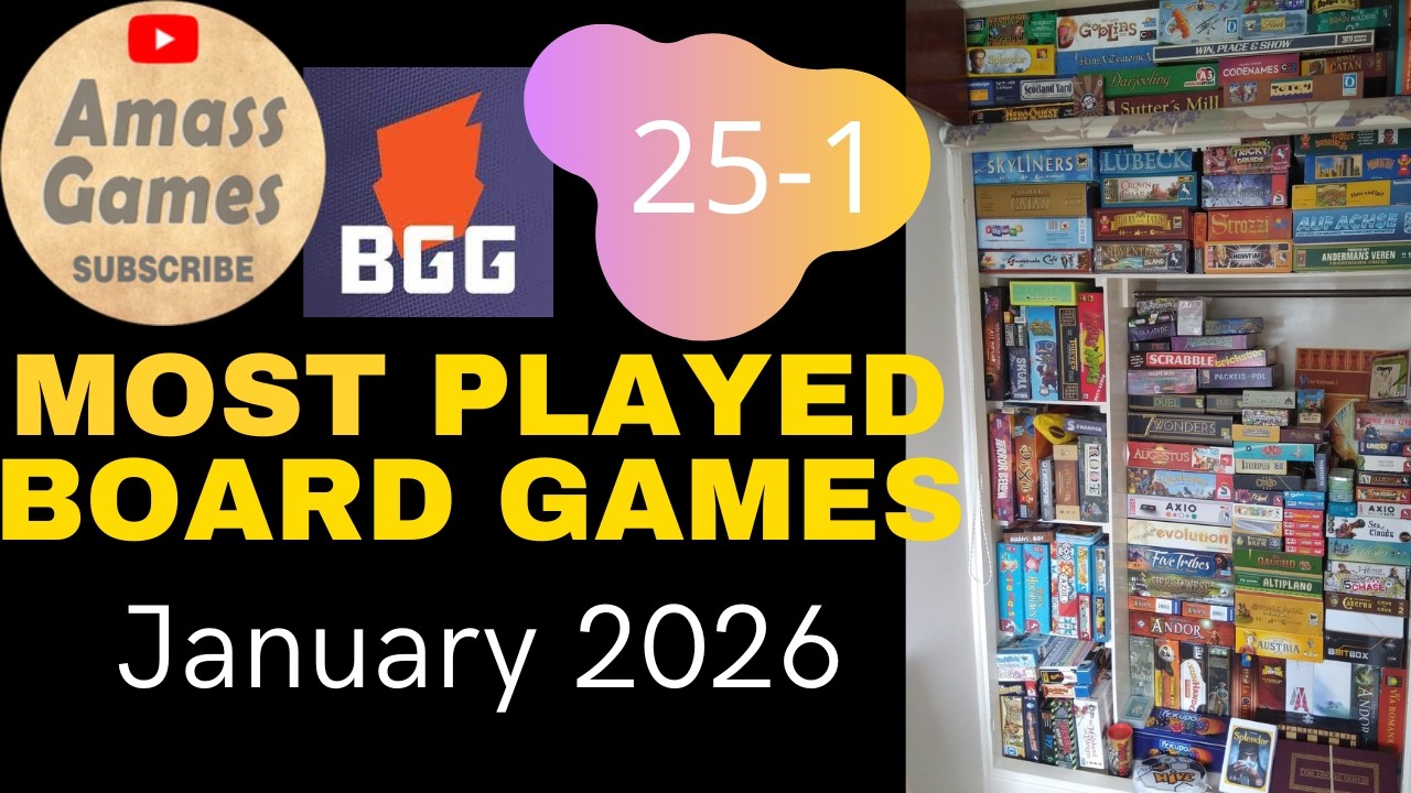 Jan 2026 Top 25 most played games  2024 AmassGames #boardgame #tabletop #list #play #bgg #list #dice