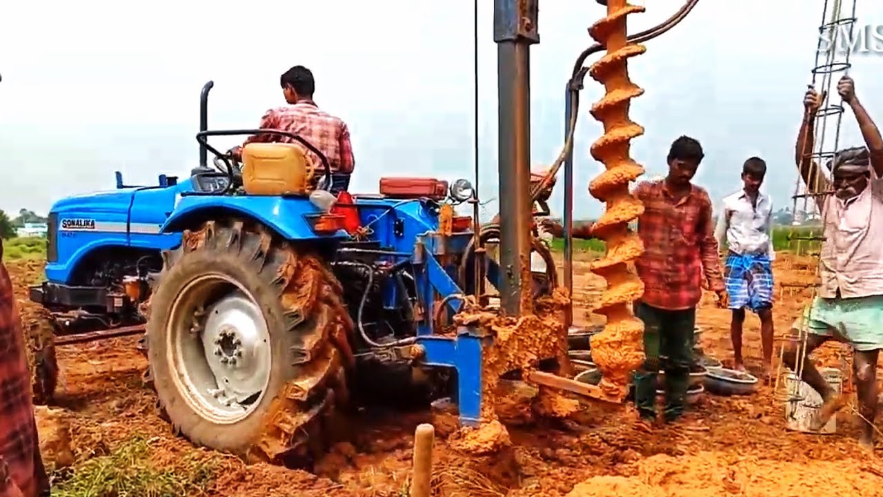 Sonalika DI 47 RX Tractor Piling Work Construction | Piling Rig | Kumaran Tractors
