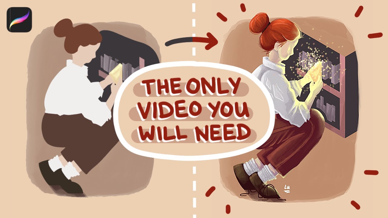 The EASIEST METHOD for LIGHT AND SHADOW - Draw and animate a Character with me - Procreate Tutorial