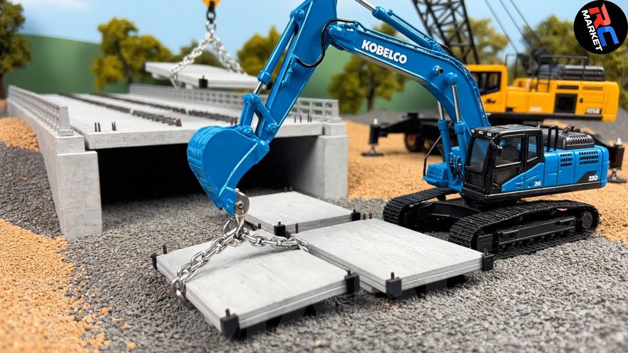 Strong Scale 1/16 : RC Excavator Kobelco & Excavator Hitachi Making New Estaury | RC Market