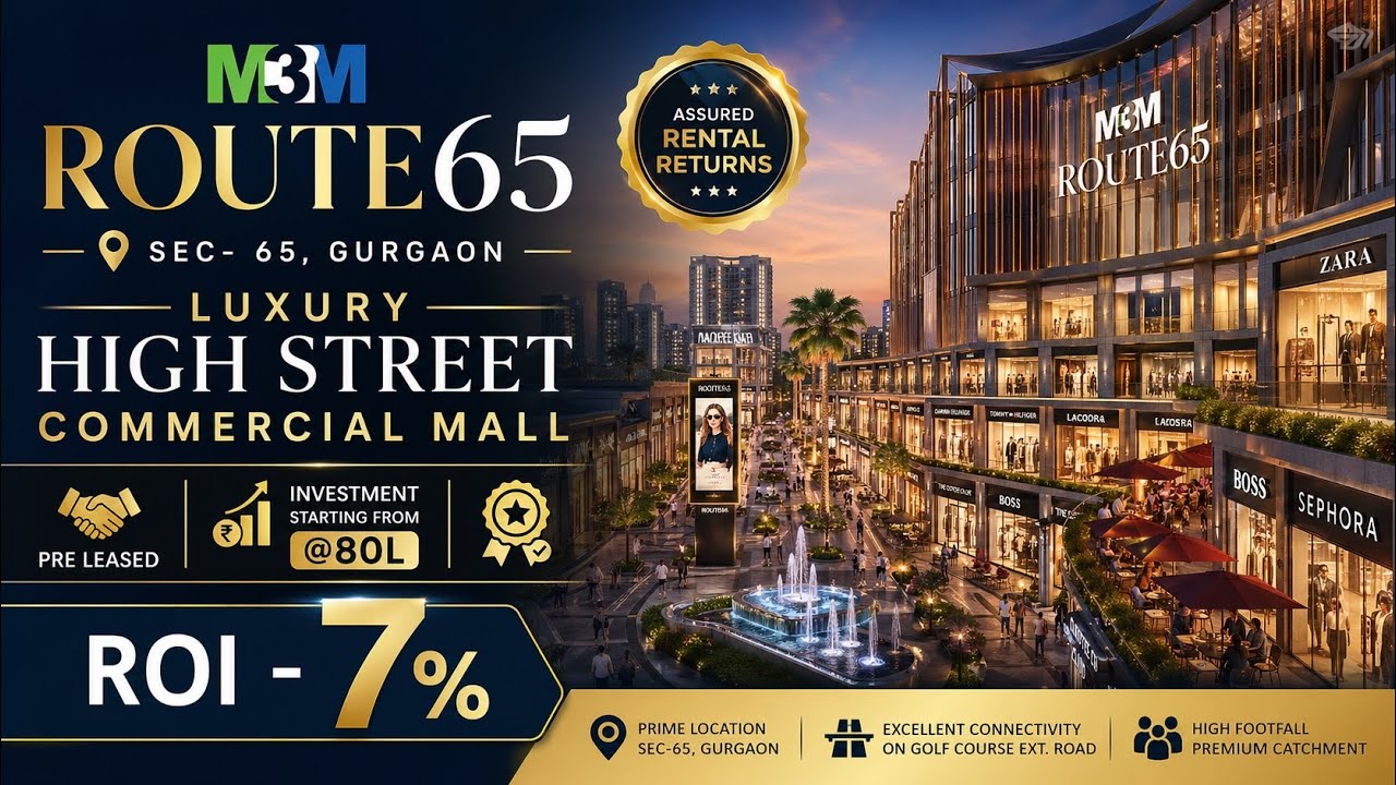 M3M “Route65” Sec-65, Golf course Extension road, Gurgaon || Ready To move || high street Commercial
