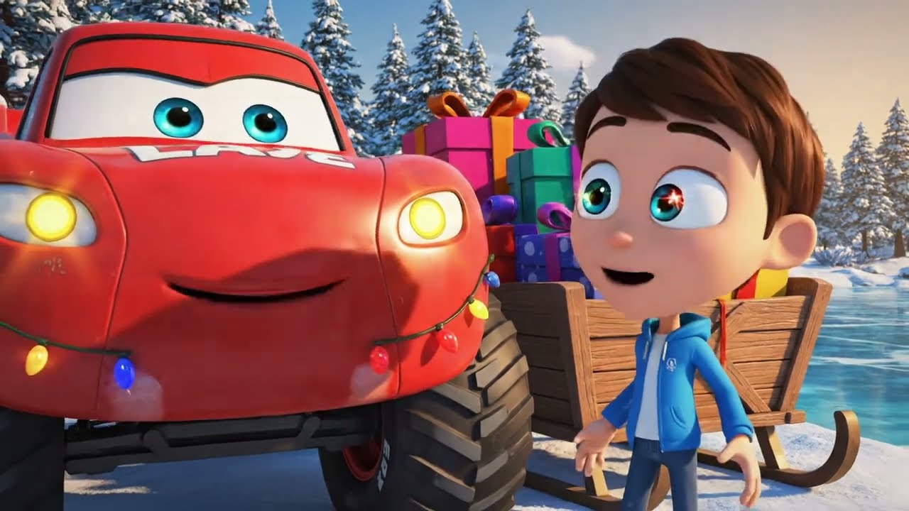PAW Patrol & Blaze: Christmas ICE LAKE CHASE! ❄️🦖 Monster Trucks vs Dinosaurs! Winter Rescue