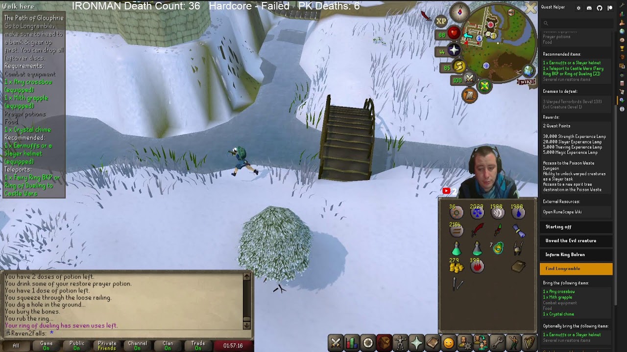 OldSchool RuneScape -  H̶A̶R̶D̶C̶O̶R̶E̶  Ironman - Quest to beat my dad - 67