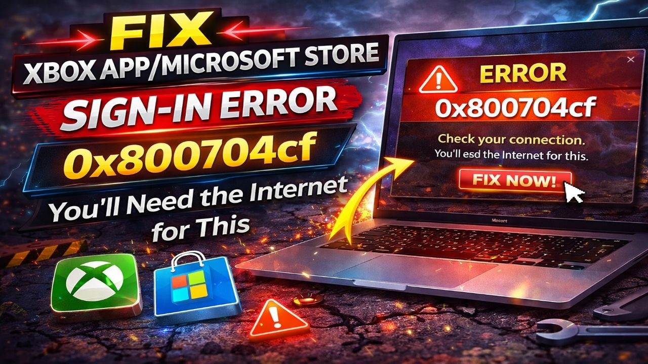 Исправлена ​​ошибка входа в приложение Xbox/Microsoft Store 0x800704cf. Для этого потребуется инт...