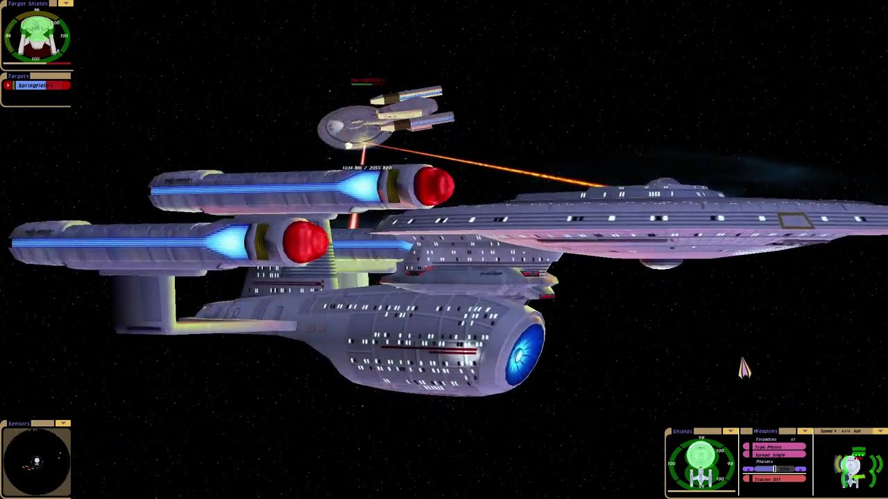 TNG Ships Ambassador X Class USS Exeter X vs Springfield |KM| Star Trek Bridge Commander