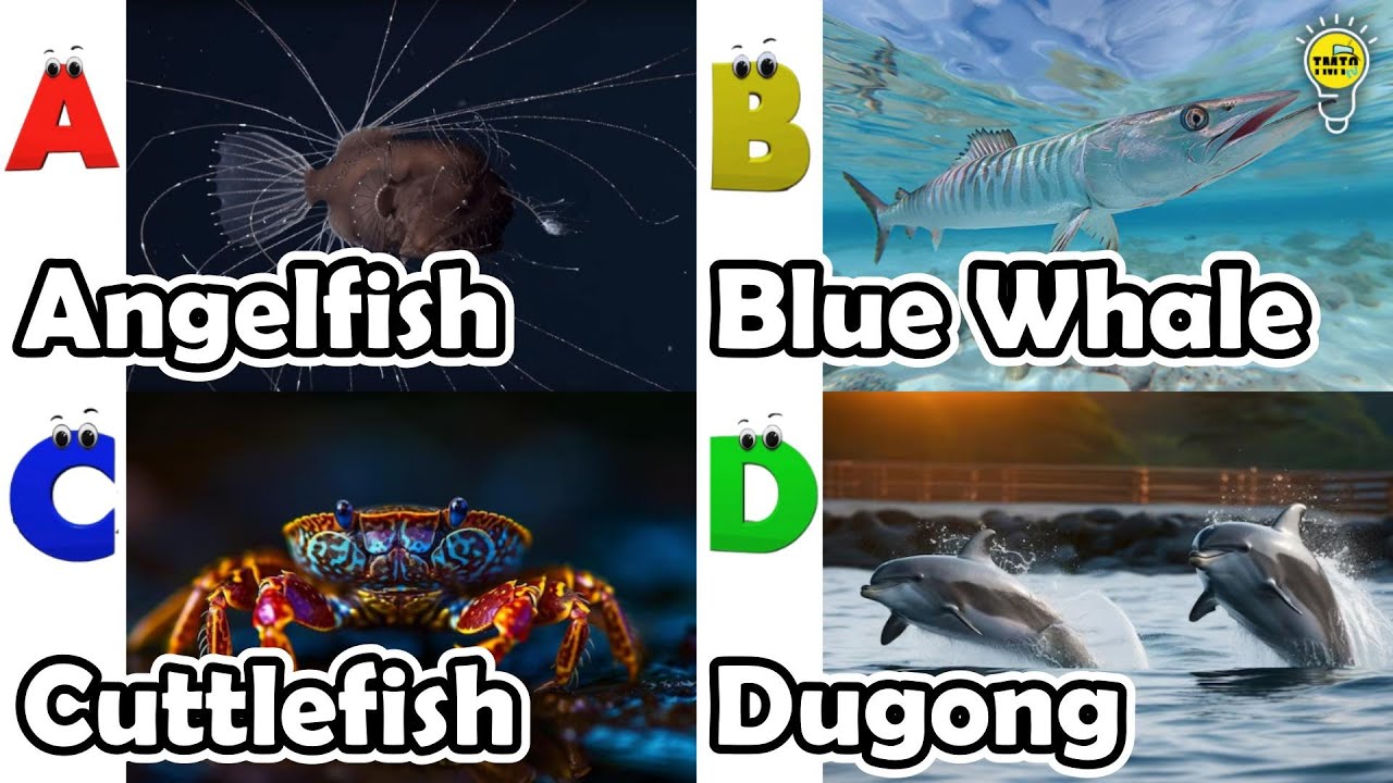 ABC Sea Animals song | Learn Alphabets | English and Animals for Kids | #anglerfish