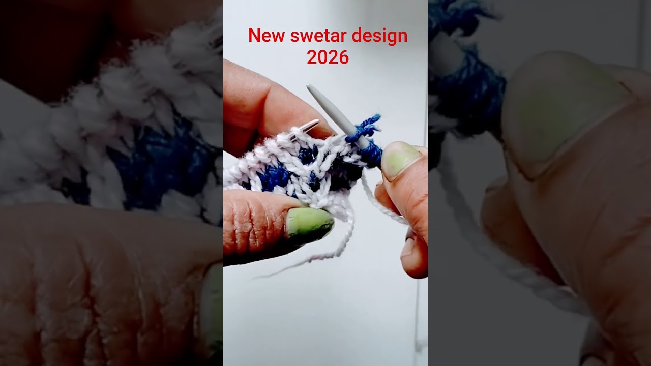 Double colour sweater design for beginners design video 