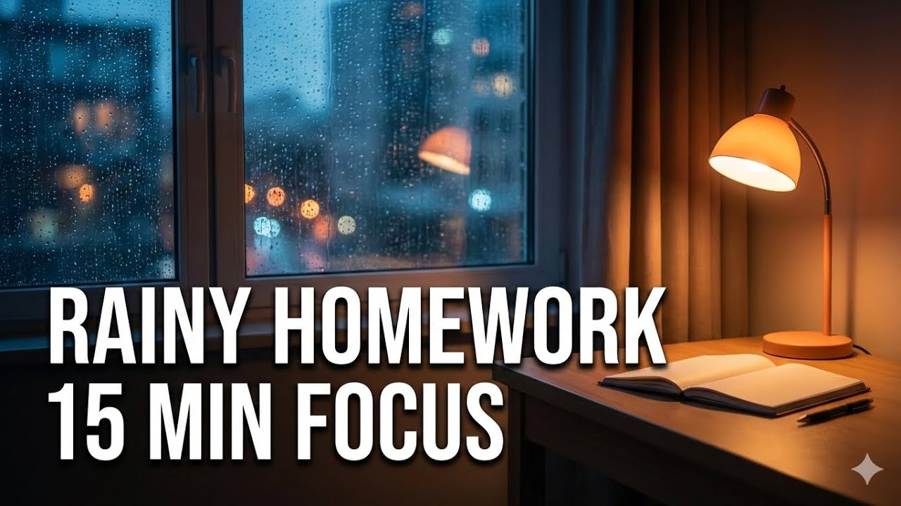 Rainy Homework Session 🌧 15 Min Cozy Lofi for Study & Focus