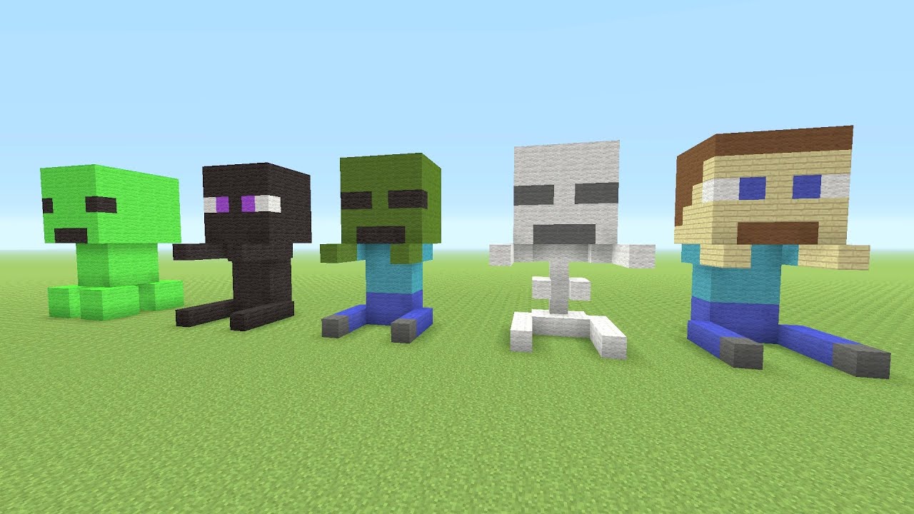 Урок Minecraft: как сделать детские фигурки мобов Minecraft (крипера, эндермена, зомби и других)