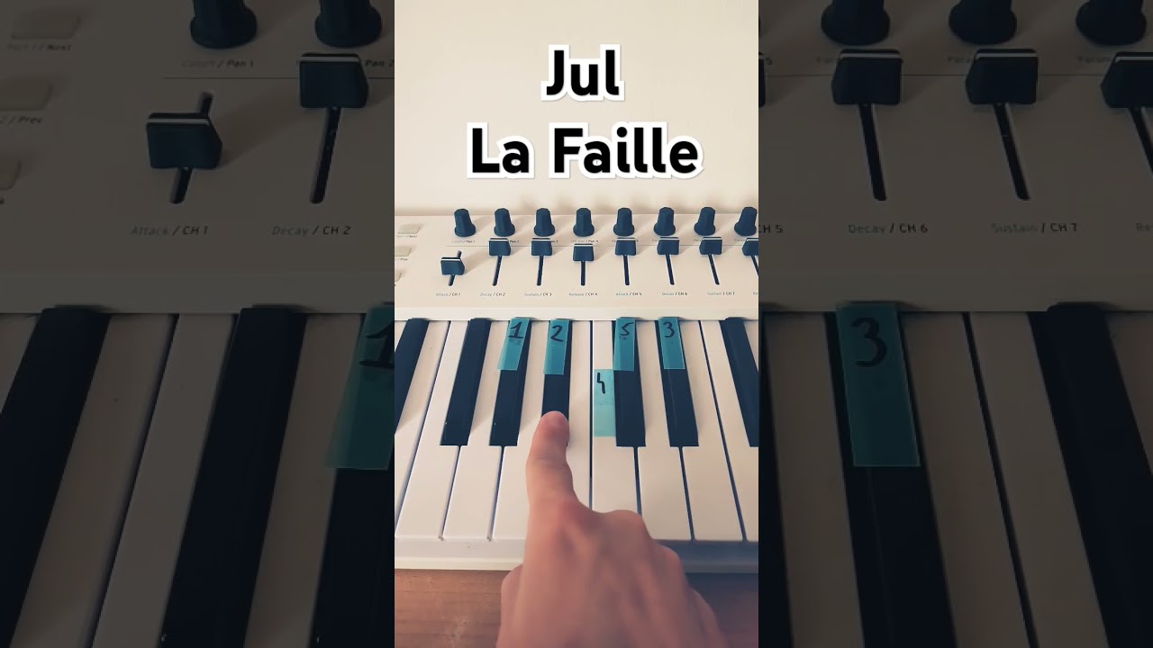 Jul - La Faille - Easy Piano Tutorial For beginners #short #piano #pianotutorial #music #easy