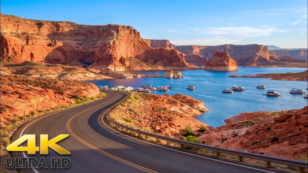 3 Hours of Scenic Desert Driving to Lake Powell 4K Utah & Arizona
