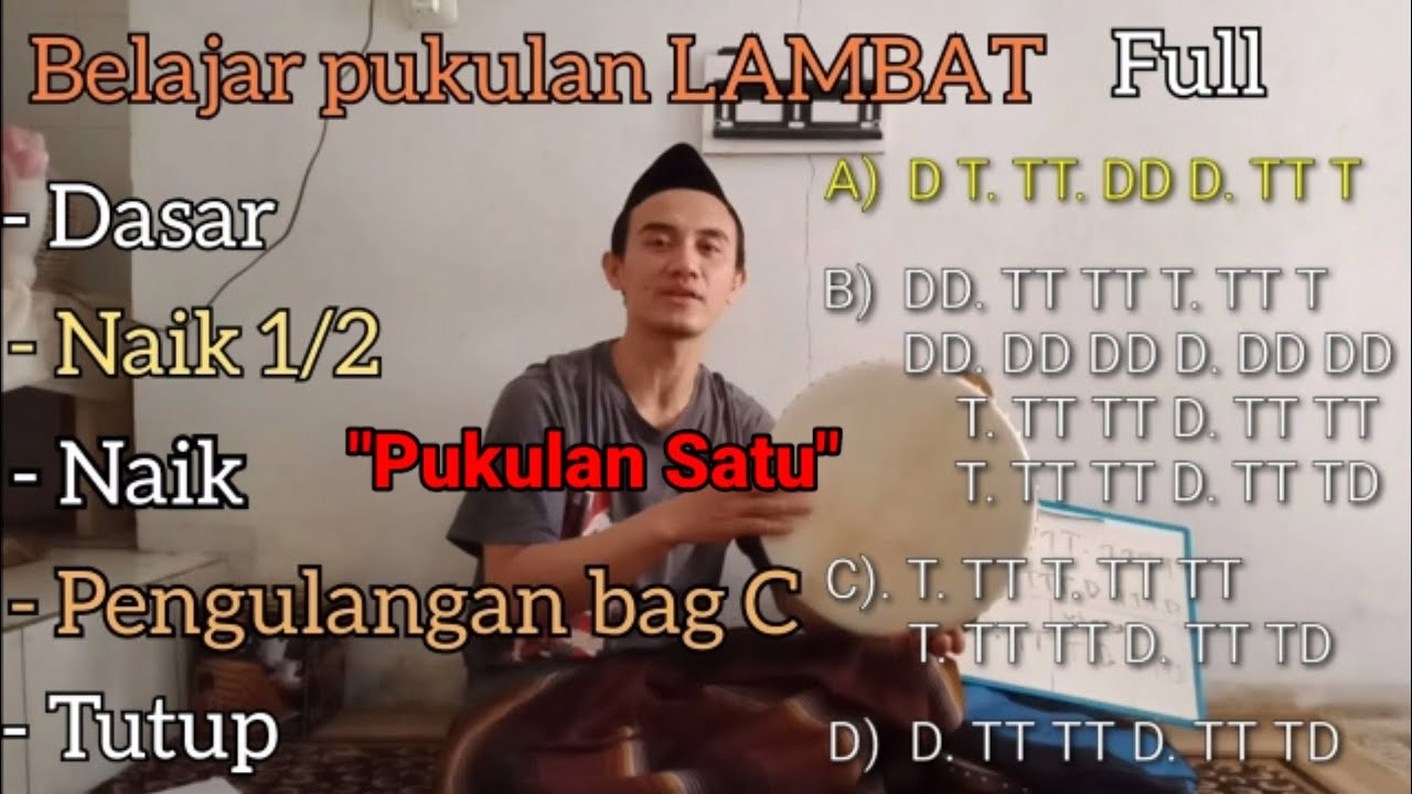 Tutorial Hadroh Pukulan Tempo Lambat Full ( Pukulan satu )