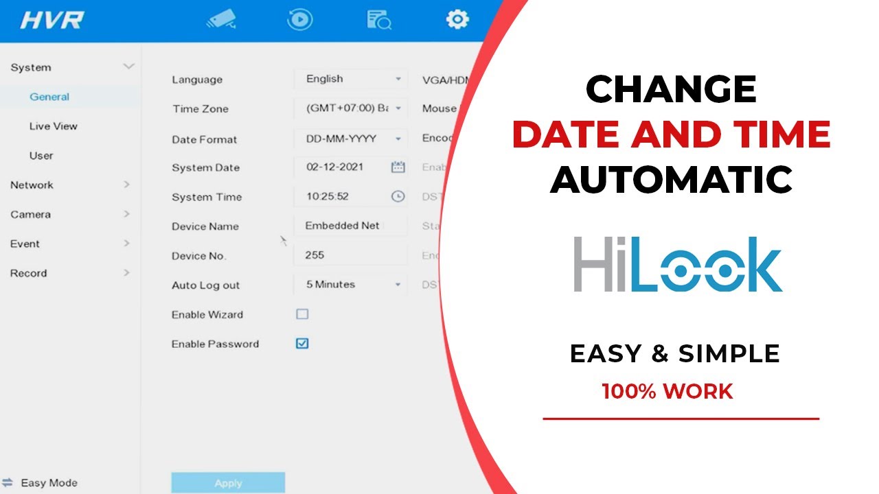 How to set DATE and TIME automatically on HILOOK DVR