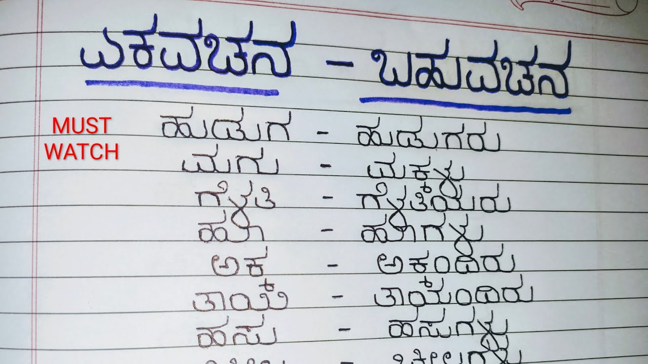 ಏಕವಚನ ಮತ್ತು ಬಹುವಚನ ಪದಗಳು ಉದಾಹರಣೆಗಳೊಂದಿಗೆ @ಅಕ್ಷರಮನೆ #viral 