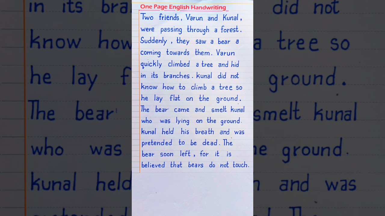 One Page English Handwriting | English Writing | One Page Writing #Writing #shorts #handwriting