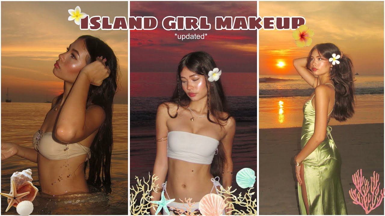 Island girl makeup routine at the beach (updated) 🌺🥥🐚🏝️