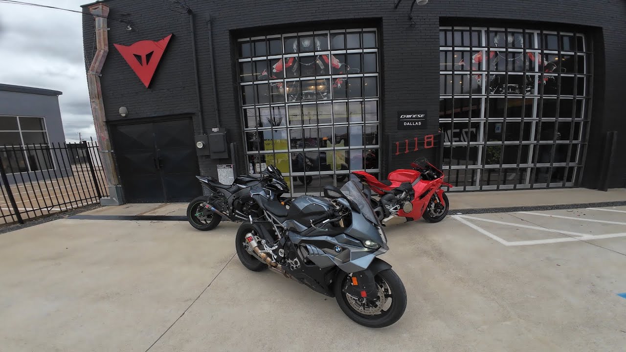2025 BMW s1000rr Akrapovic exhaust ride to Dainese Dallas