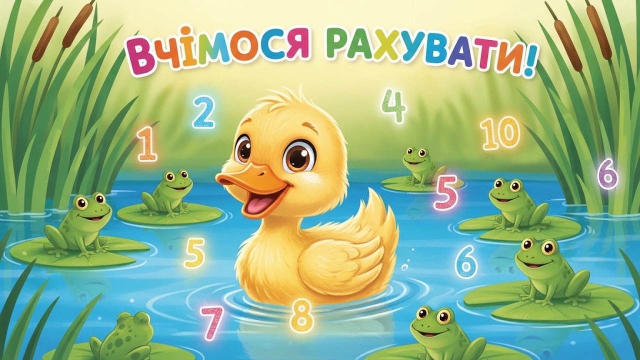 Качечка вчиться рахувати. Мультик українською