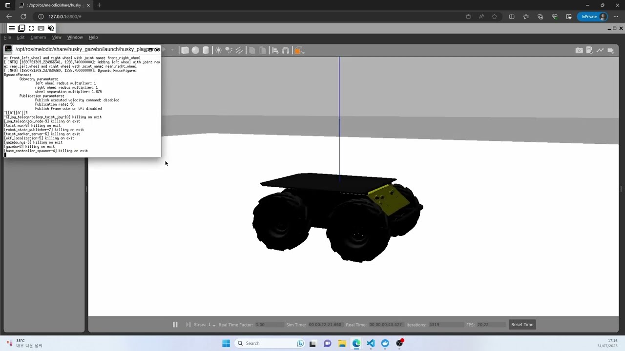 ROS Melodic GUI in Docker Windows