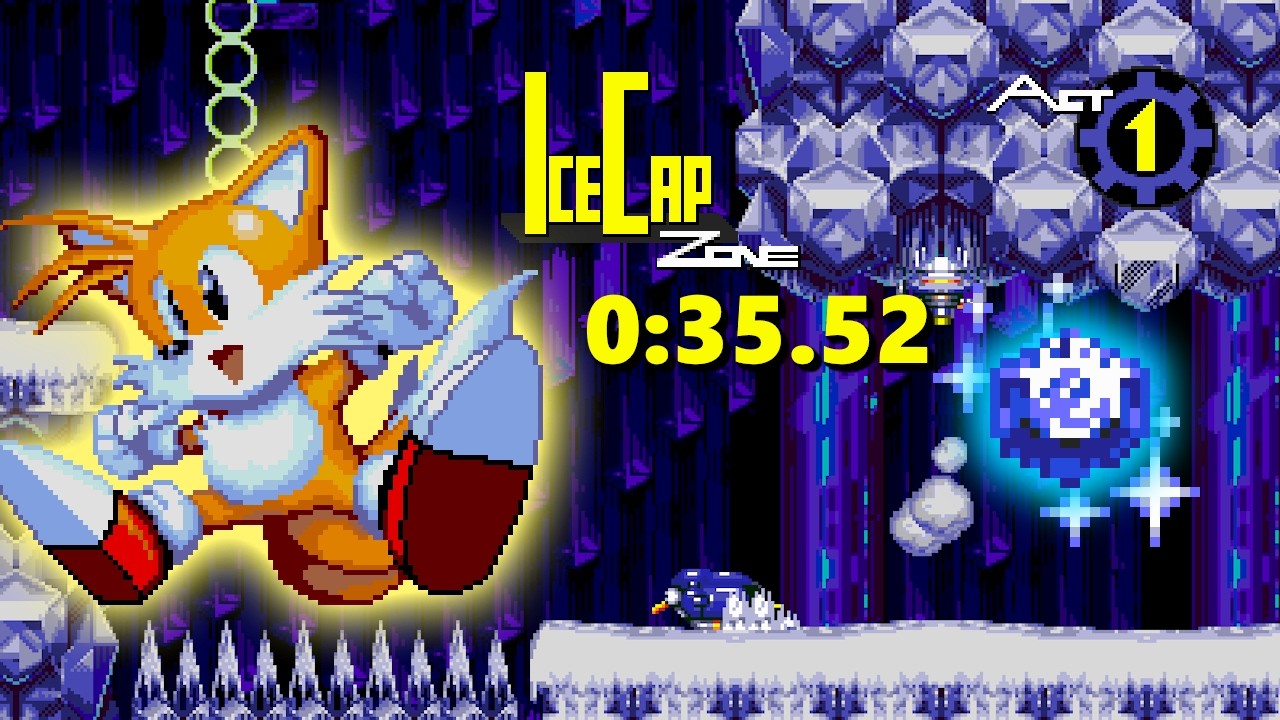 Sonic 3 A.I.R.: D.A. Garden Edition - Time Stone Trials | Ice Cap 1 - 0:35.52 (Tails)