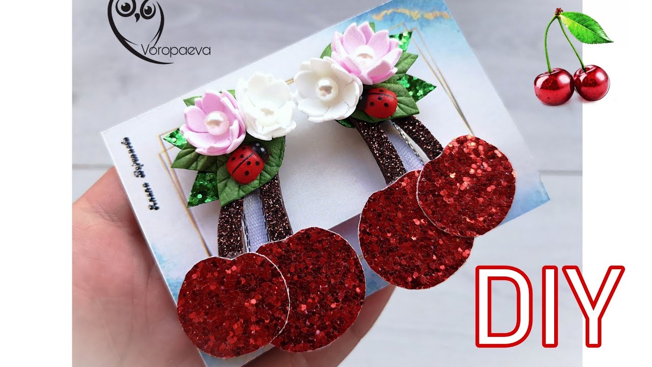 Девочки их Любят. Модные заколки  из остатков кожзами и фоамирана