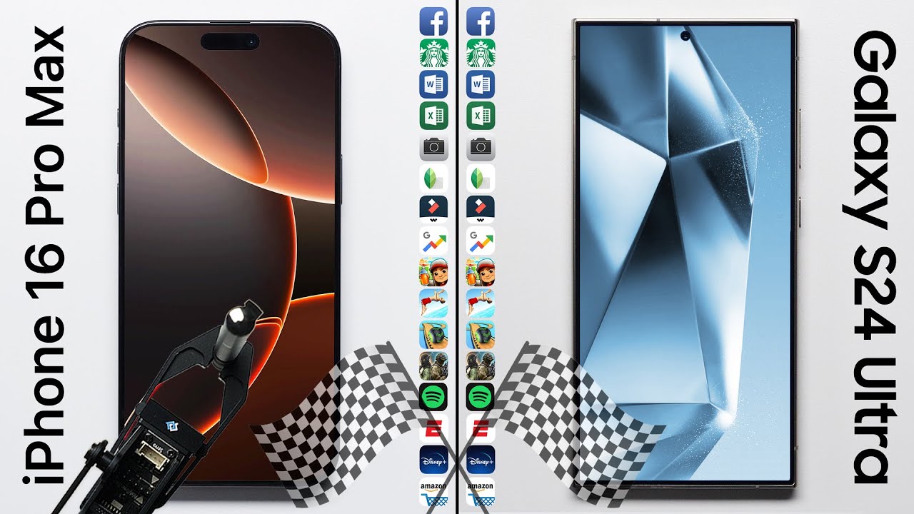 Тест скорости iPhone 16 Pro Max против Galaxy S24 Ultra