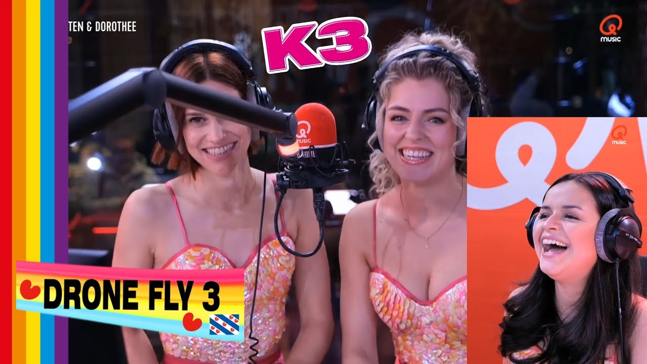 K3 live bij Qmusic met Maarten en Dorothee voor de onthulling van de vervangster van Marthe!!