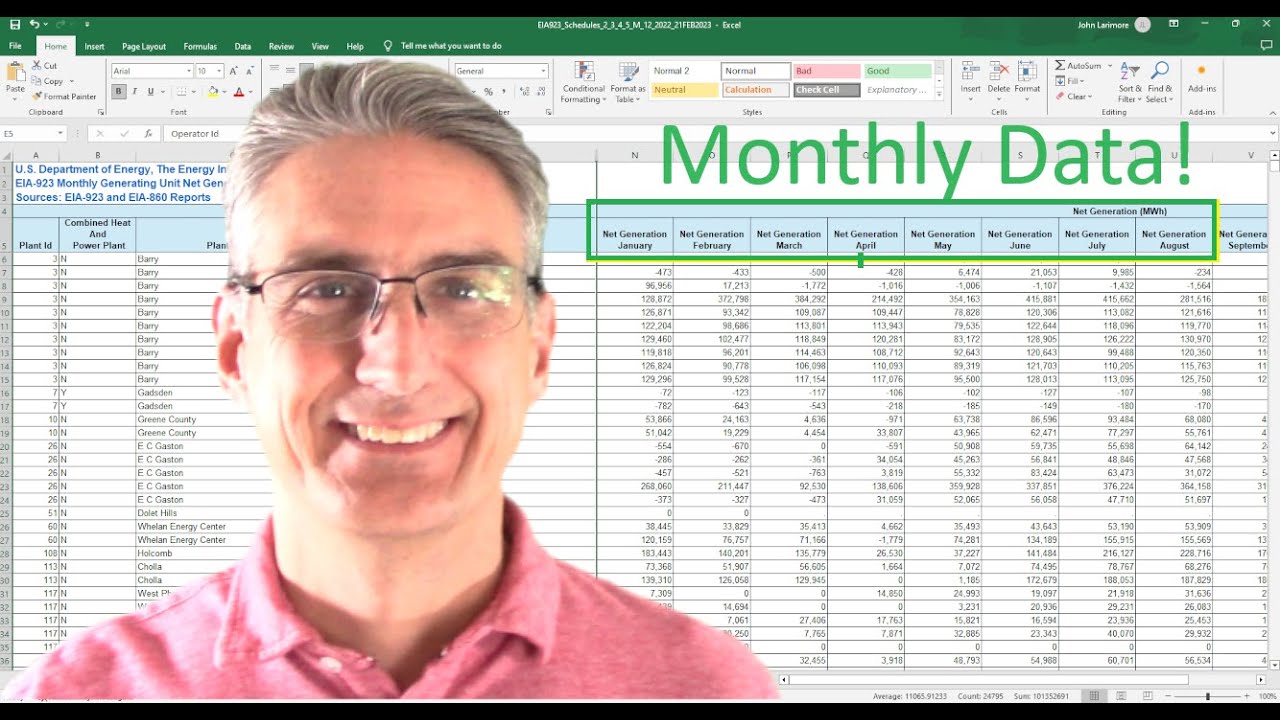 EIA data is monthly!