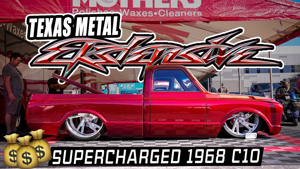 Candy Red 1968 C10 with Supercharged Corvette LT5 Swap by Ekstensive Metal Works @ SEMA 2022