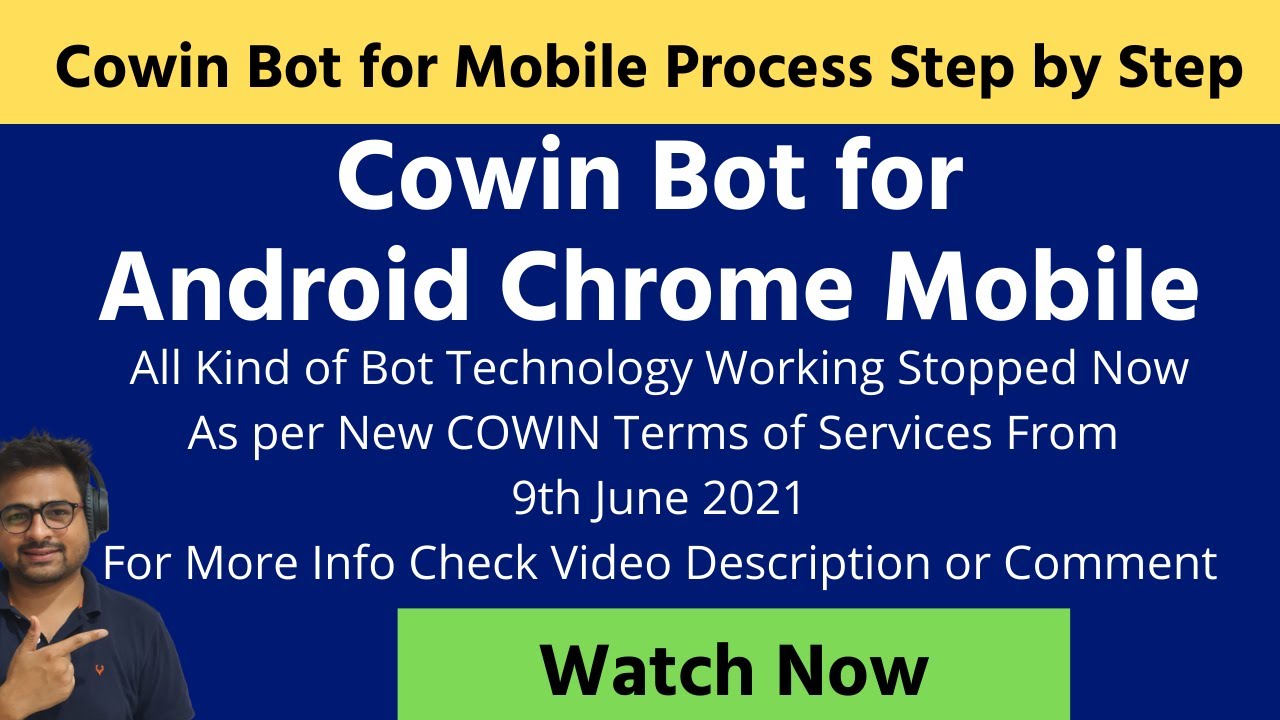 Cowin Bot for Android Mobile Chrome Extension Automatic Booking Script App Vaccination