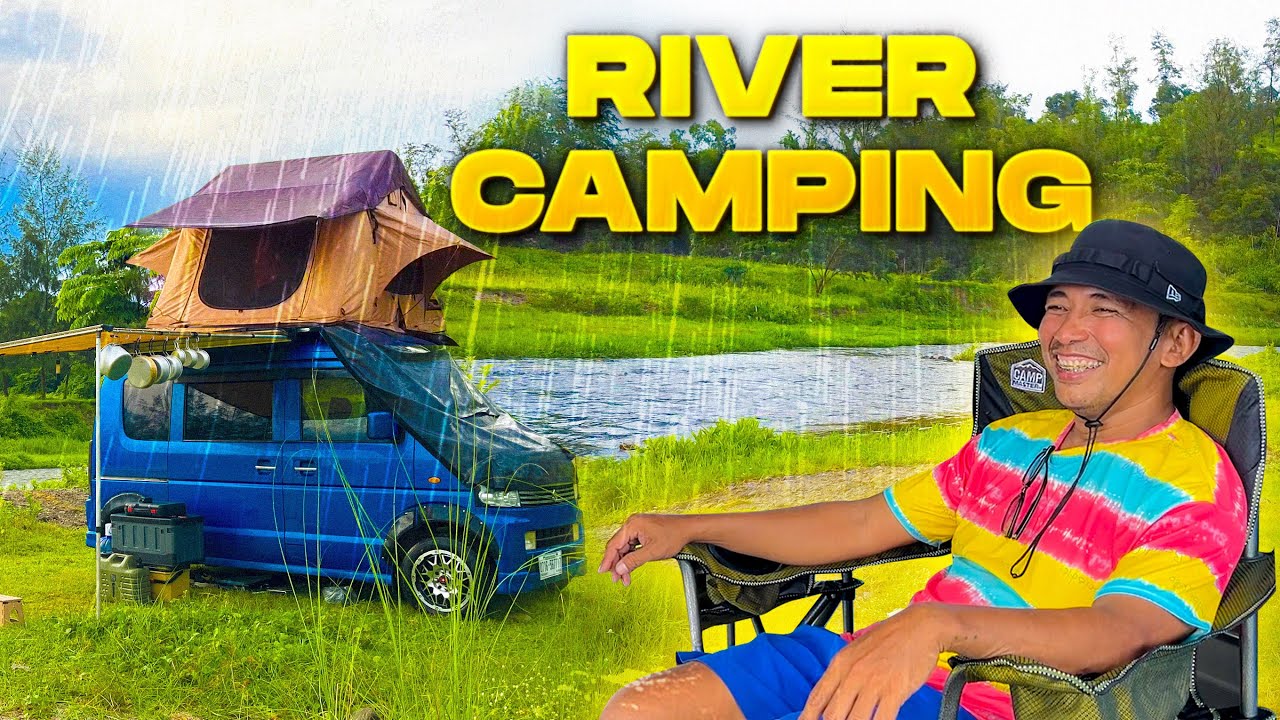 HEAVY RAIN CAMPING down by the River! (Camper Van goes back to Zambales)