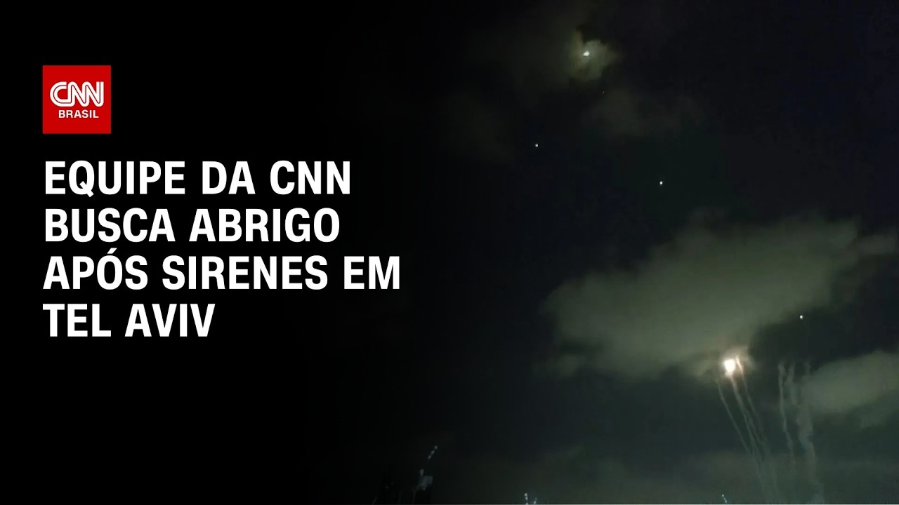 Guerra no Oriente Médio: Equipe da CNN busca abrigo após sirenes em Tel Aviv | CNN 360º