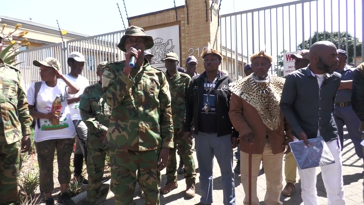 Kings,Queens and their communities demanding their land back at the Netherlands Embassy .