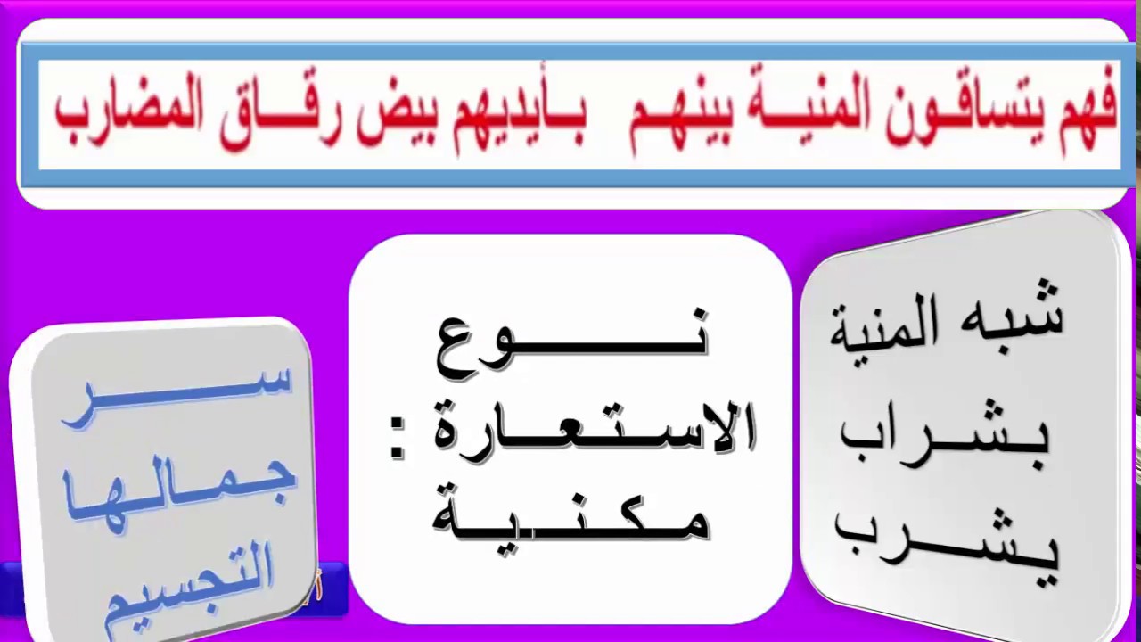 تدريبات مهمة على أنواع الاستعارة