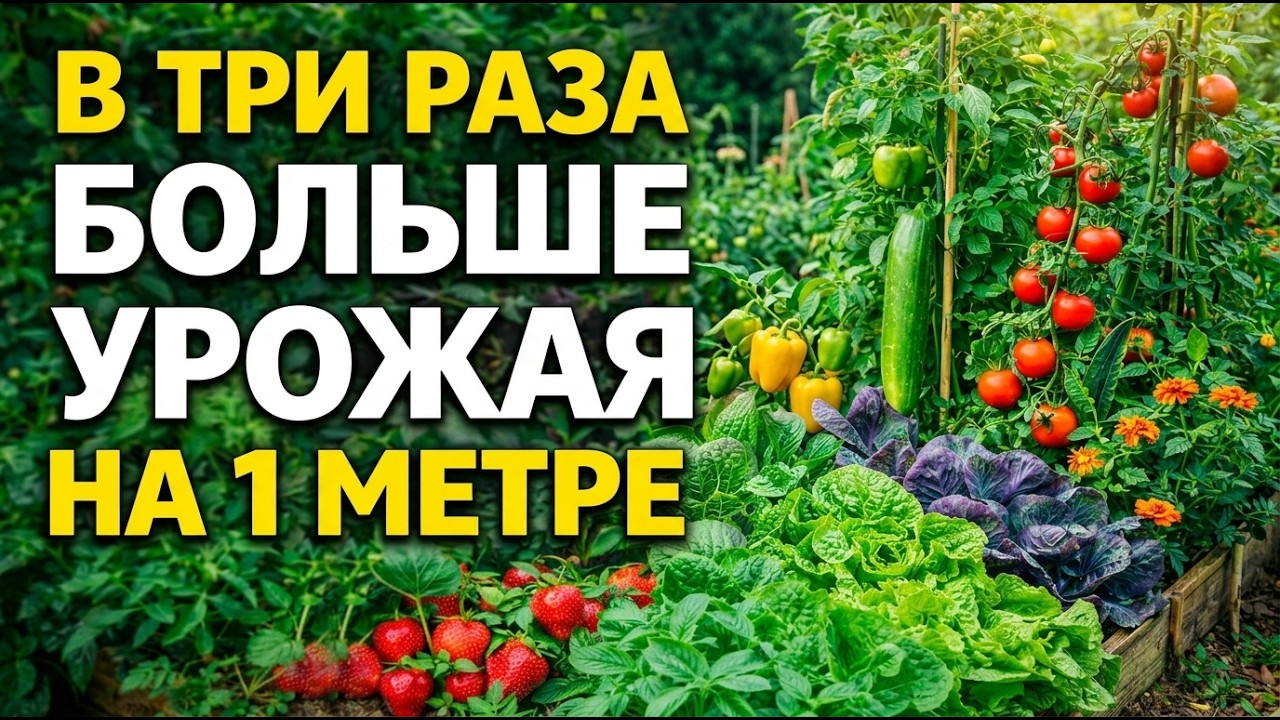 🥗 Как выжать максимум урожая из каждого сантиметра. Поликультура на практике