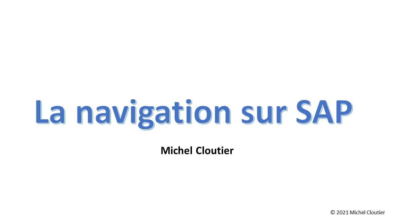 La navigation sur SAP