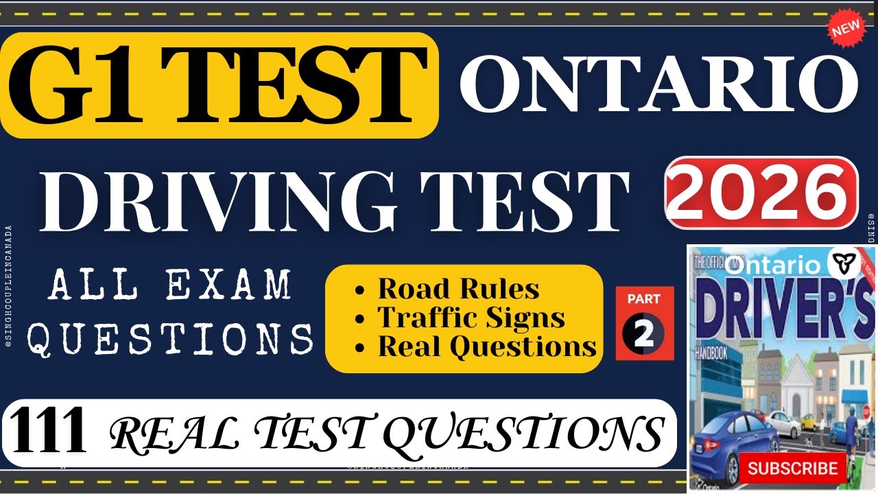 G1 test Ontario 2026 | G1 Practice Test Ontario 2026 | G1 Driving Test - All 2026 Exam Questions