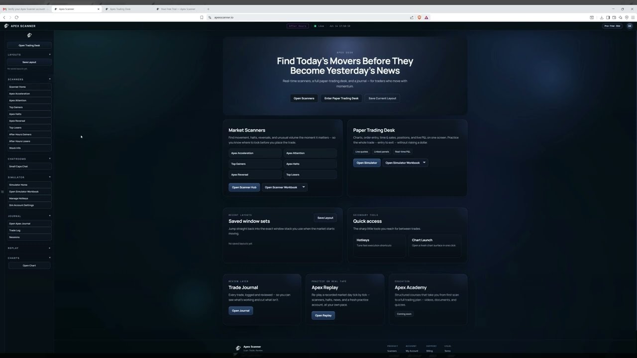 Apex Scanner: Full Walkthrough &mdash; Real-Time Low-Float Scanner, Live Demo + Pricing